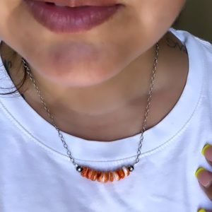 ✨SOLD✨Orange Spiny necklace.